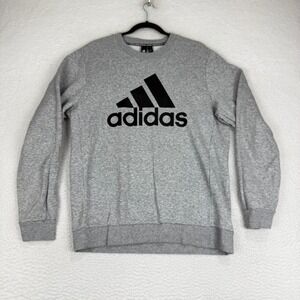Adidas Gray‎ Crewneck Sweatshirt Big Logo Sportswear Womens Large